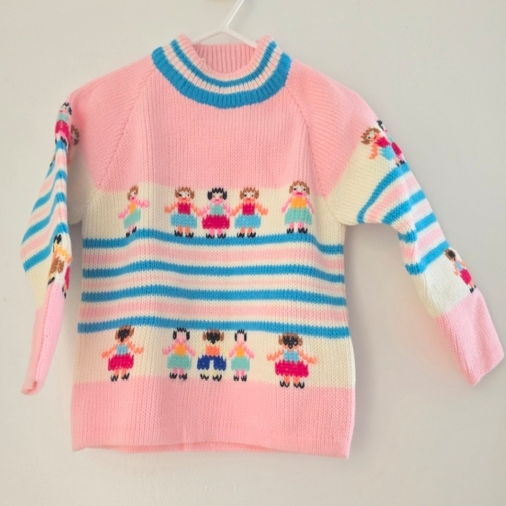 Vintage Handknit Snowy Moutain Sweater